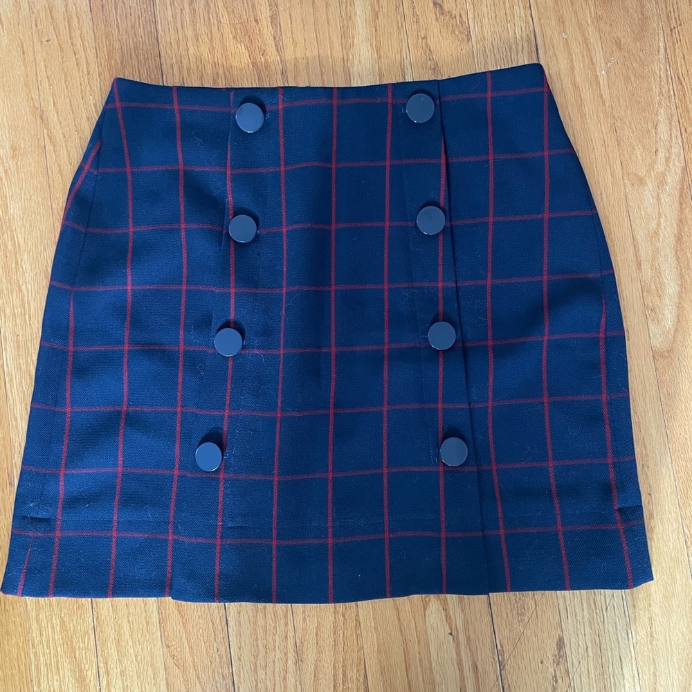 Loft windowpane skirt